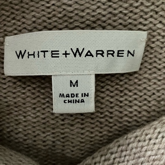 White & Warren tunic sweater wool angora cashmere cowl capsule quiet luxury M - Picture 3 of 8